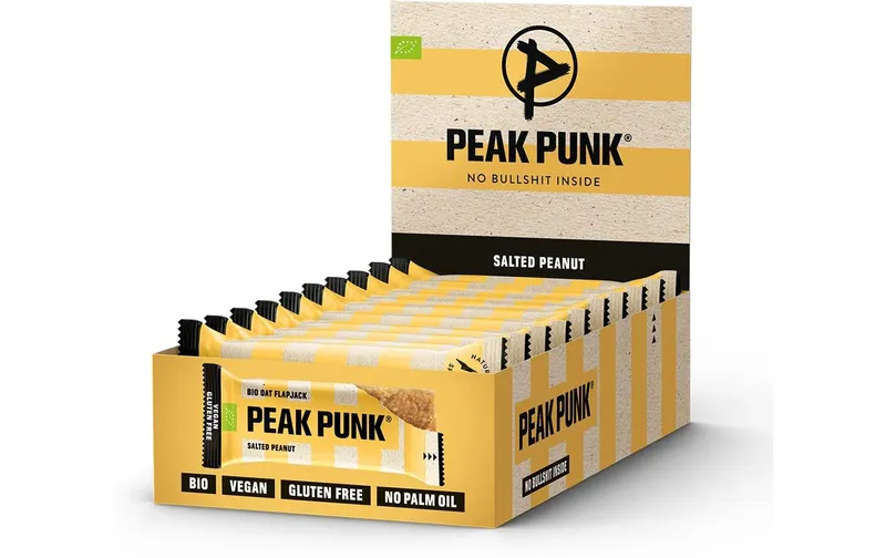 PEAK PUNK Bio Oat Flapjack – Gesalzene Erdnüsse 12 x 60 g