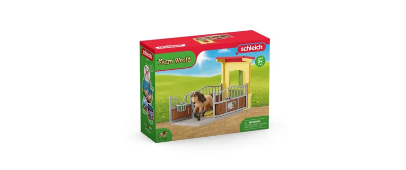Schleich Spielfigurenset Farm World Ponybox with Islandpferd Hengst
