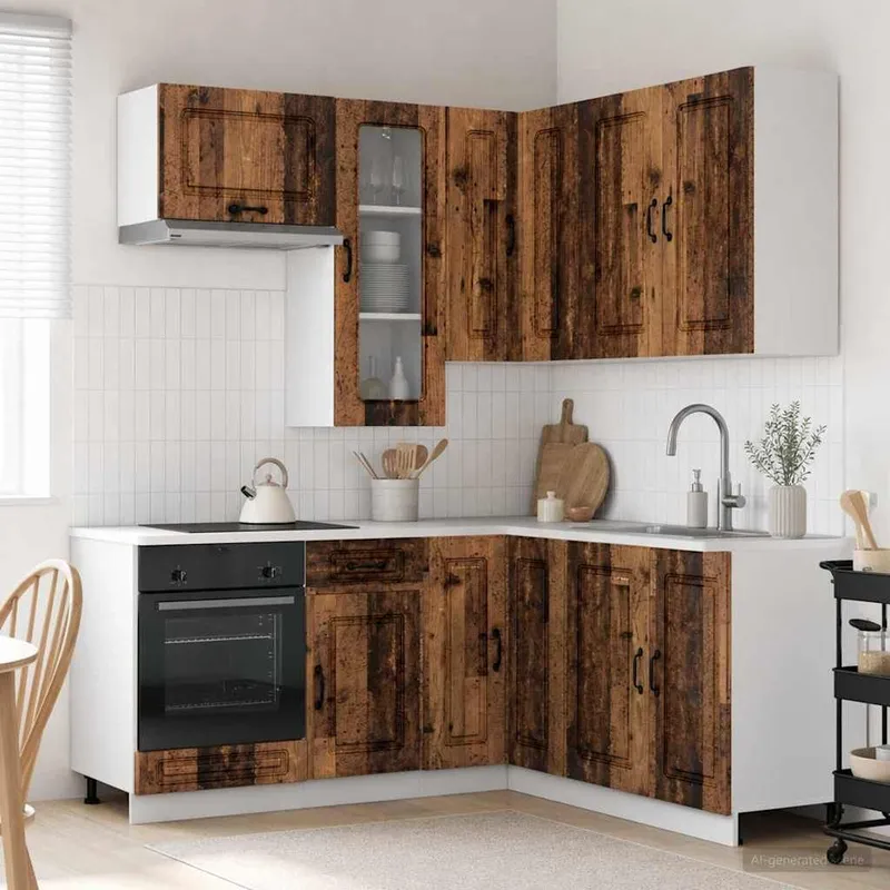 Kücheneinheit KALMAR 8 stk. Altholz Holzwerkstoff