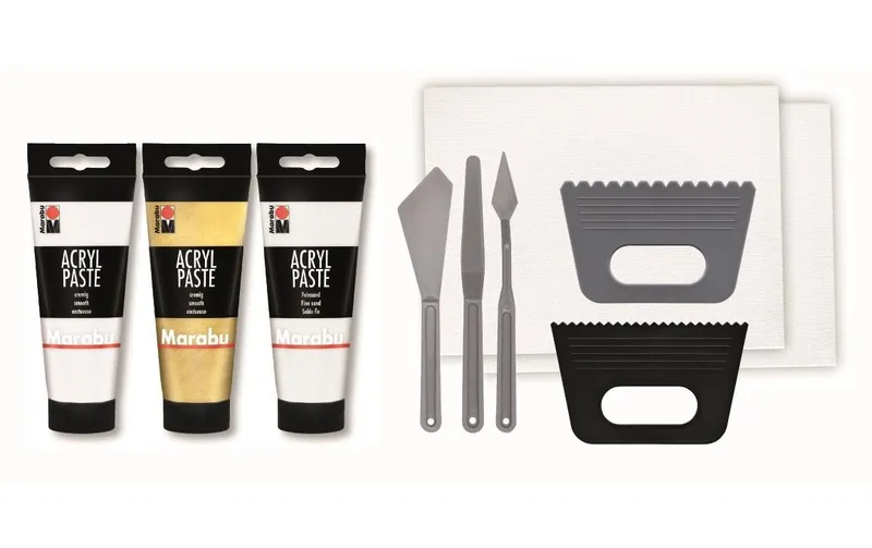 Marabu Acrylpaste Set Structured Art 3 x 100 ml, 10-teilig