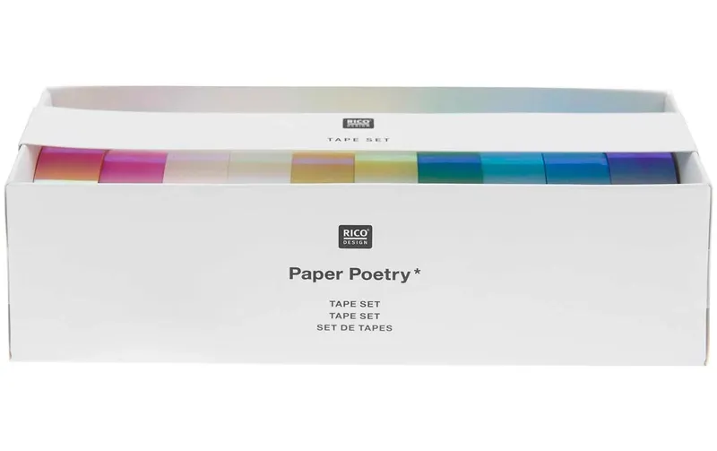 Rico Design Deko-Klebeband Washi Tap Set 10 pezzi, multicolore