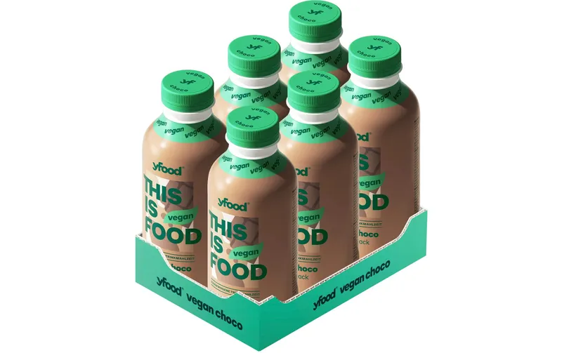 YFOOD Vegane Trinkmahlzeit Choco 6 x 500 ml