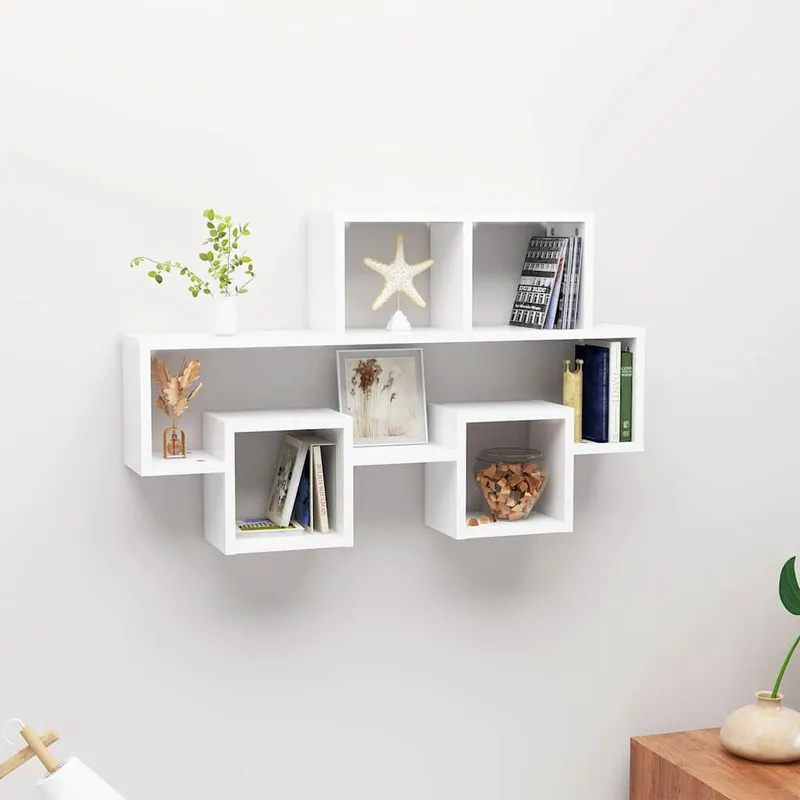 Wandregal in Autoform white 82x15x51 cm engineered wood