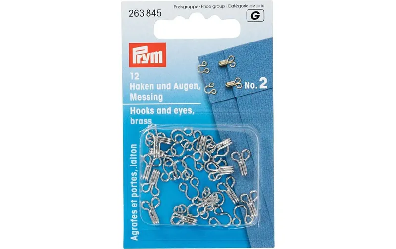 Prym Ösen Silber, Nr. 2, 12 pieces