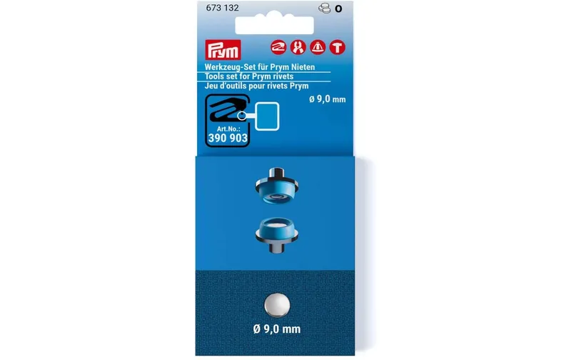 Prym Nähset Werkzeug-Set per Nieten Silberfarbig, blu