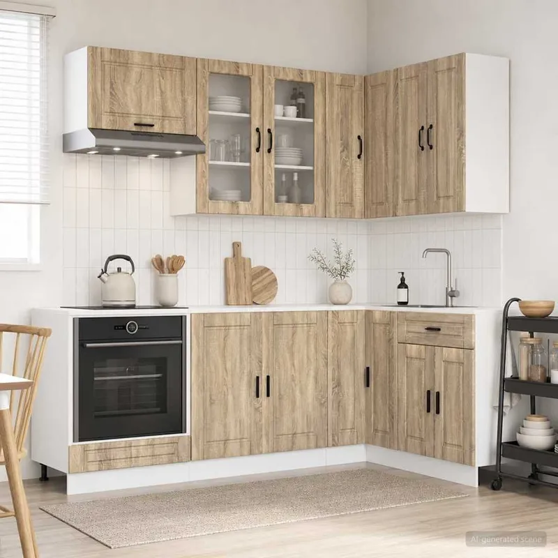 Kücheneinheit PORTO 8 stk. Sonoma-Eiche engineered wood