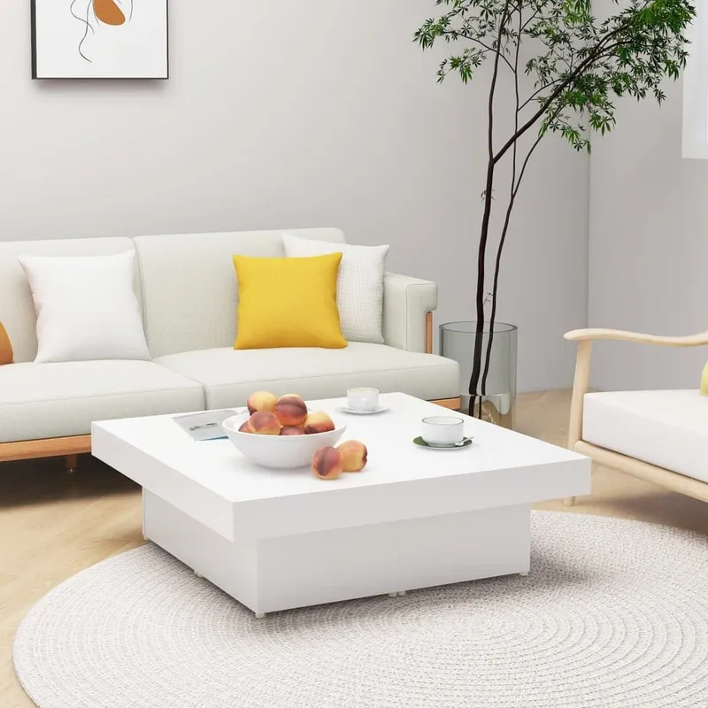 Couchtisch bianco 90x90x28 cm derivato del legno