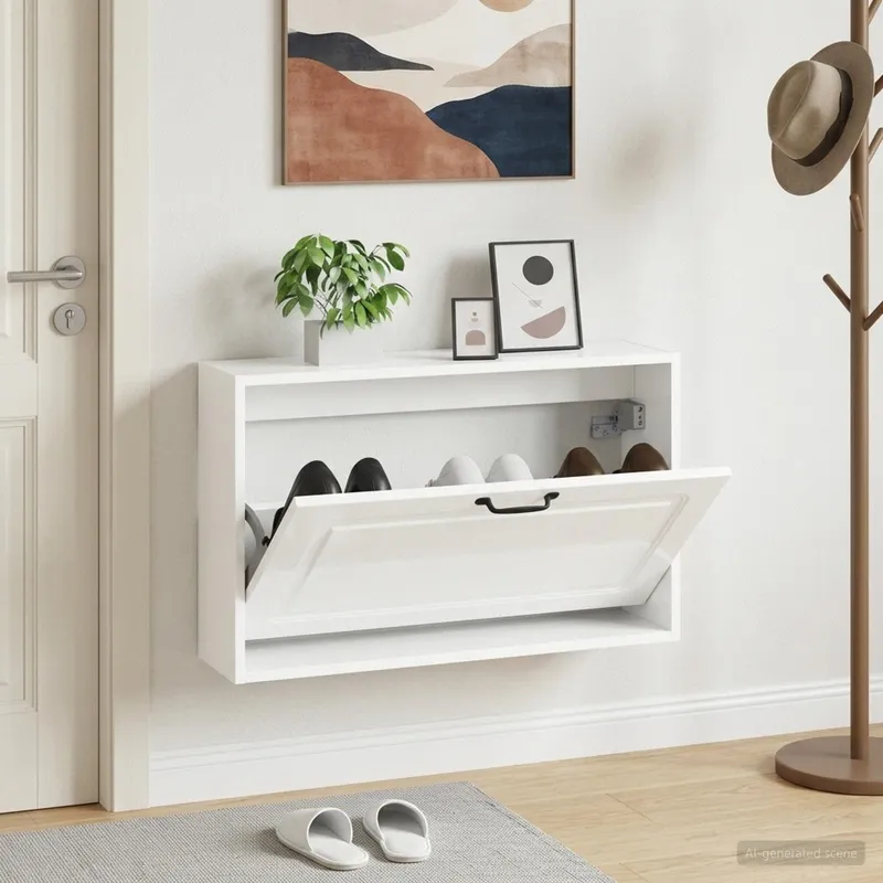 Wandmontierter Schuhschrank UTRECHT 71 x 17 x 43 cm