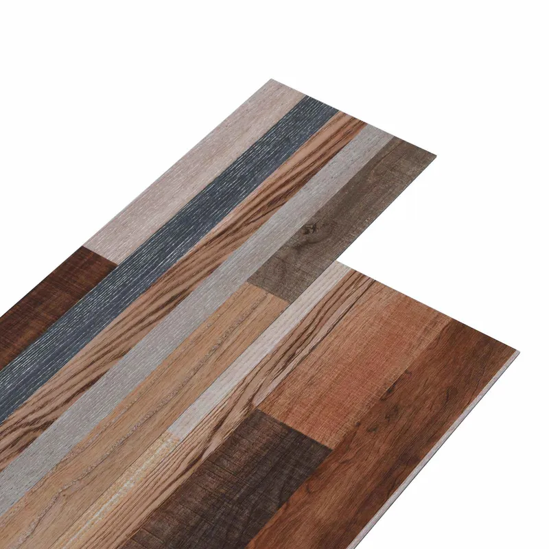 Planches de Sol Autocollantes Multicolore 4,46 m² 32 pièces PVC