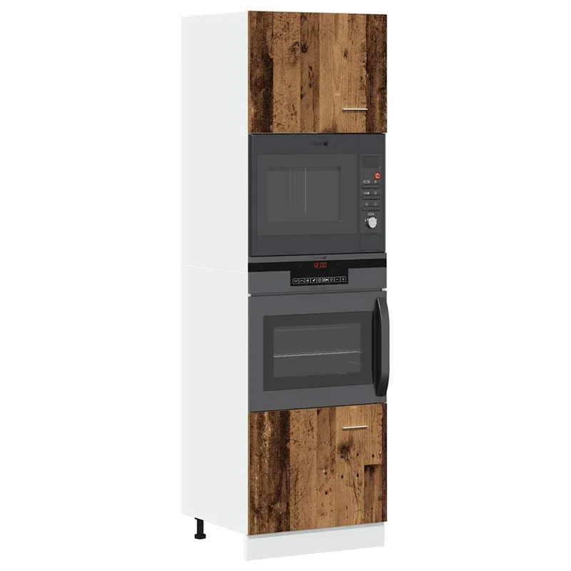 Mikrowellenschrank Lyon Altholz-Optik 60x57x207 cm engineered wood