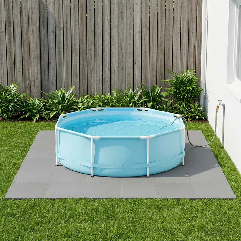 Pool Bodenschutzmatte 12 stk. Grau 4,32 m² EVA-Schaum
