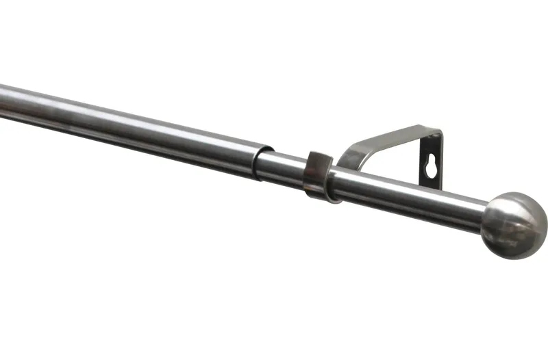 Gardinia Vorhangstange Set Kos Ball 1-Lauf 19/16 mm 190-340 cm