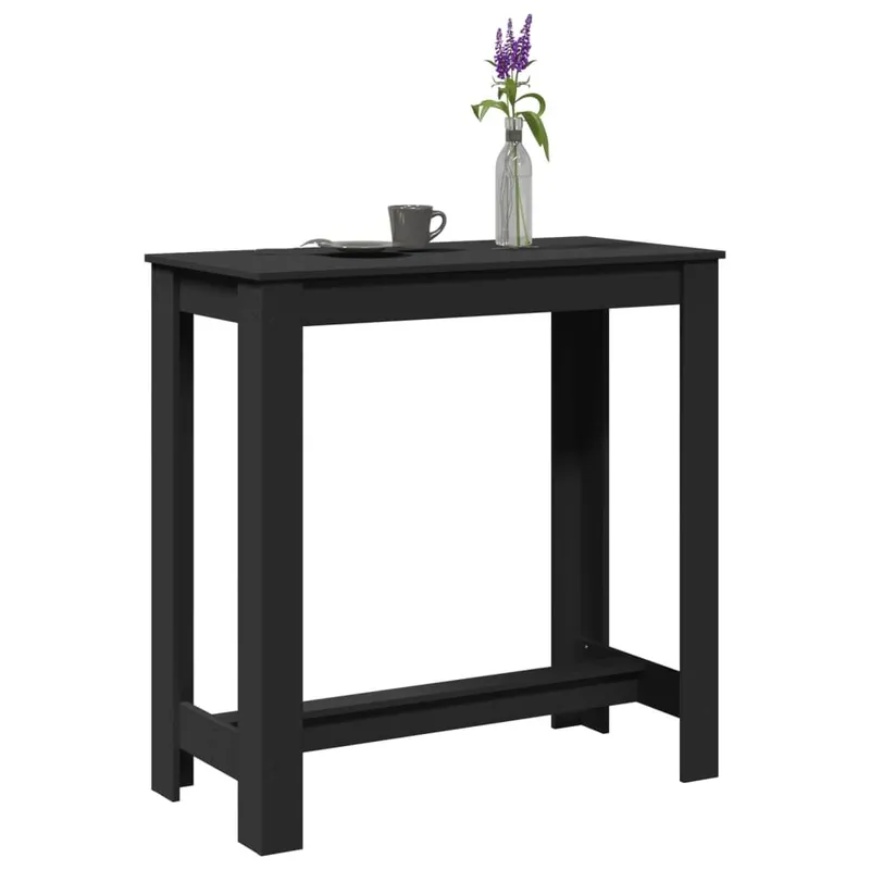 Bartisch nero 102x50x103,5 cm derivato del legno
