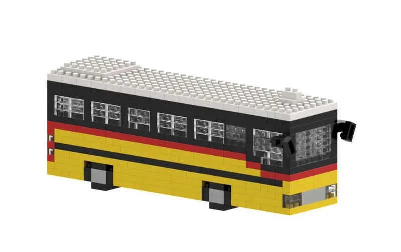 BRIXIES Bausteinmodell Schweizer Postauto en 339 Bausteinen