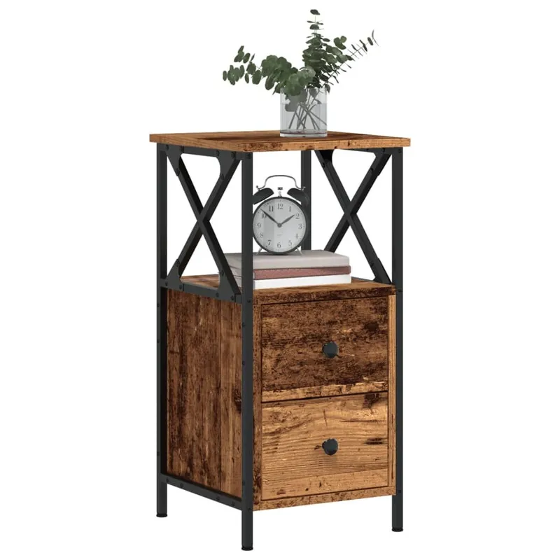 Nachttisch Altholz-Optik 34x35,5x70 cm derivato del legno