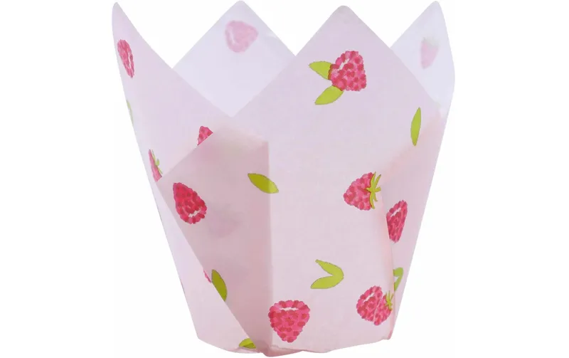 PME Muffin Backform Himbeer Tulpen, 10 cm, 24 Stück