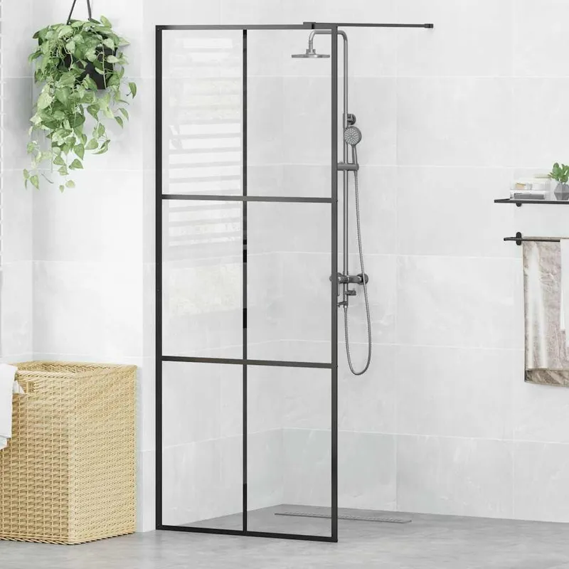 Paroi de douche avec verre ESG transparent 80x195 cm Noir
