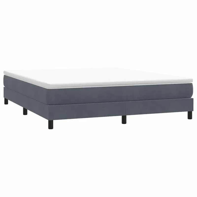 letto boxspring senza materasso grigio scuro 180x210 cm velluto