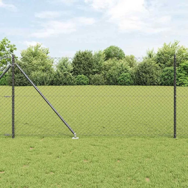 Maschendrahtzaun mit Stacheln 25 x 1 m PVC-beschichteter Stahl