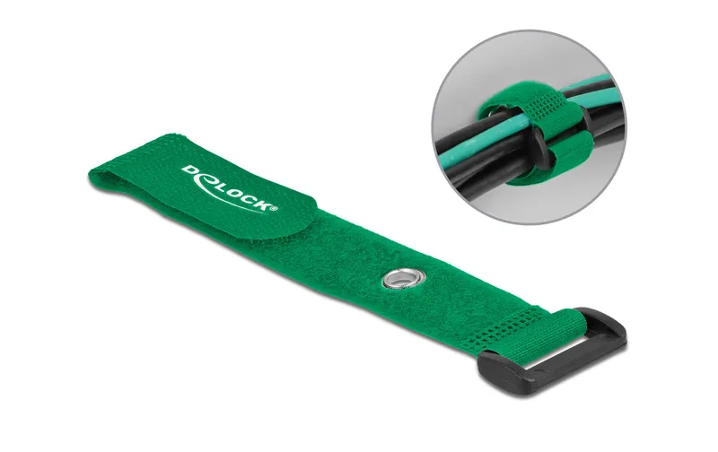 Delock Klettkabelbinder Grün 190 mm x 25 mm 5 Stück