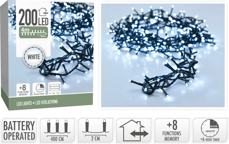 Lichterkette 200 LED weiss