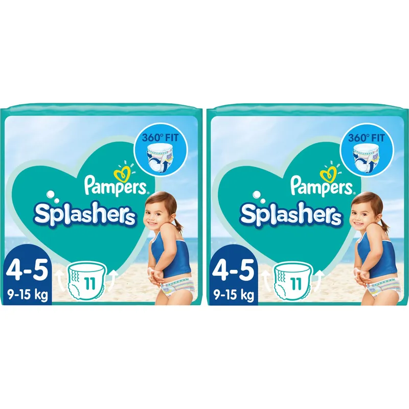 Pampers Windeln Splashers Tragepack Grösse 4-5, 2x 11 Stück