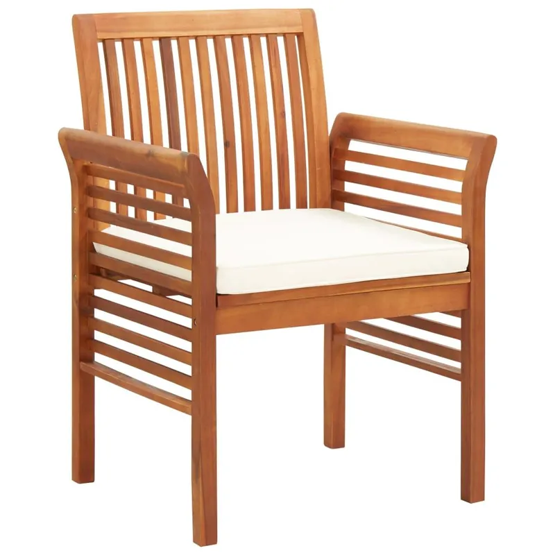 Garten-Essstühle mit Kissen 4 Stk. solid acacia wood
