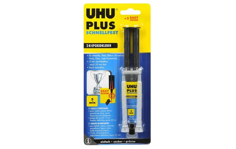 UHU PLUS schnellfest Doppelkammerspritze 14 ml, trasparente