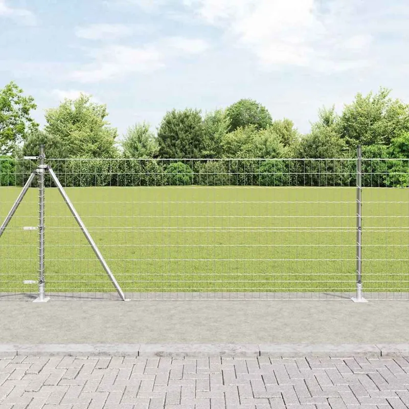 Euro-Zaun con basamento in cemento 10 x 1 m acciaio zincato argento Netz