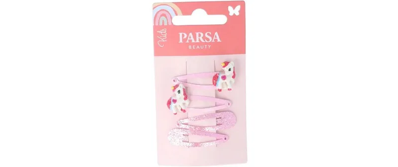 Parsa Beauty Kids Haarclips, Einhorn und Glitzer 4 Stück