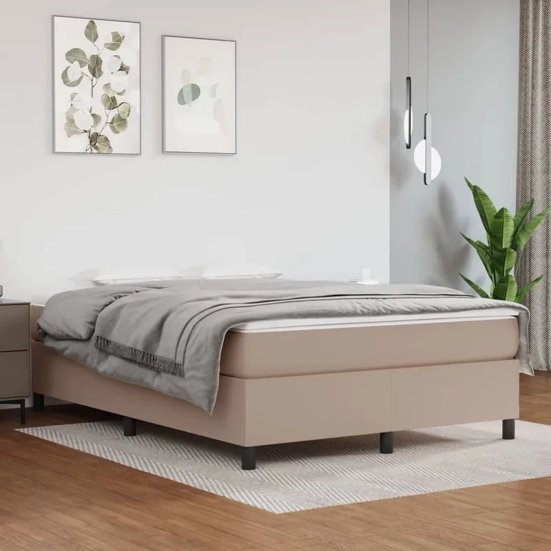 letto boxspringgestell Cappuccino-marrone 140x190 cm Kunstleder