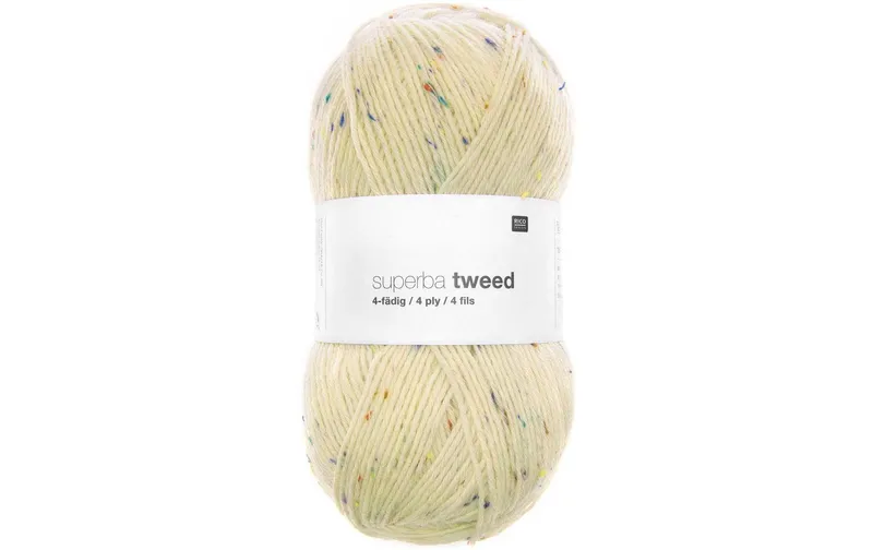 Rico Design Wolle Soft Tweed pour Socken 4-fädig, 100 g, Crème