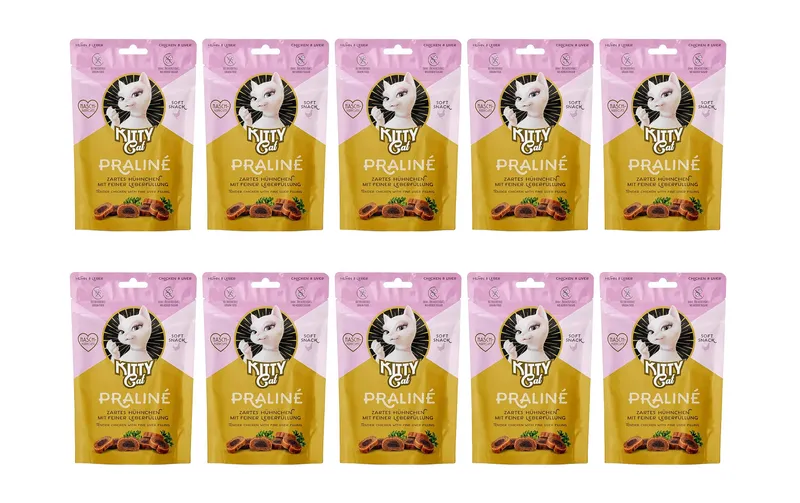 KITTY Cat Katzen-Snack KittyCat Praliné Huhn, Leber 10 x 50 g