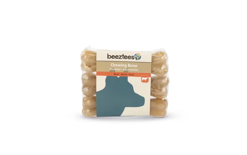 Beeztees Kauknochen Rinderhaut, 11 cm, 3 Stk.
