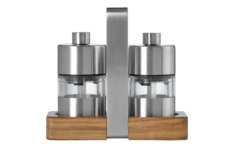 AdHoc Salz- e Pfeffermühle Menage Minimill 5 cm, marrone/argento