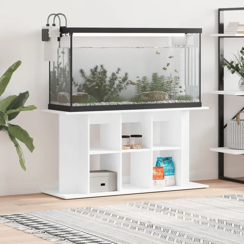 Aquariumständer bianco 120x40x60 cm derivato del legno