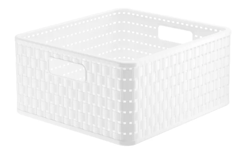 rossoho Aufbewahrungskorb Country 32.8 x 30 x 16 cm, bianco