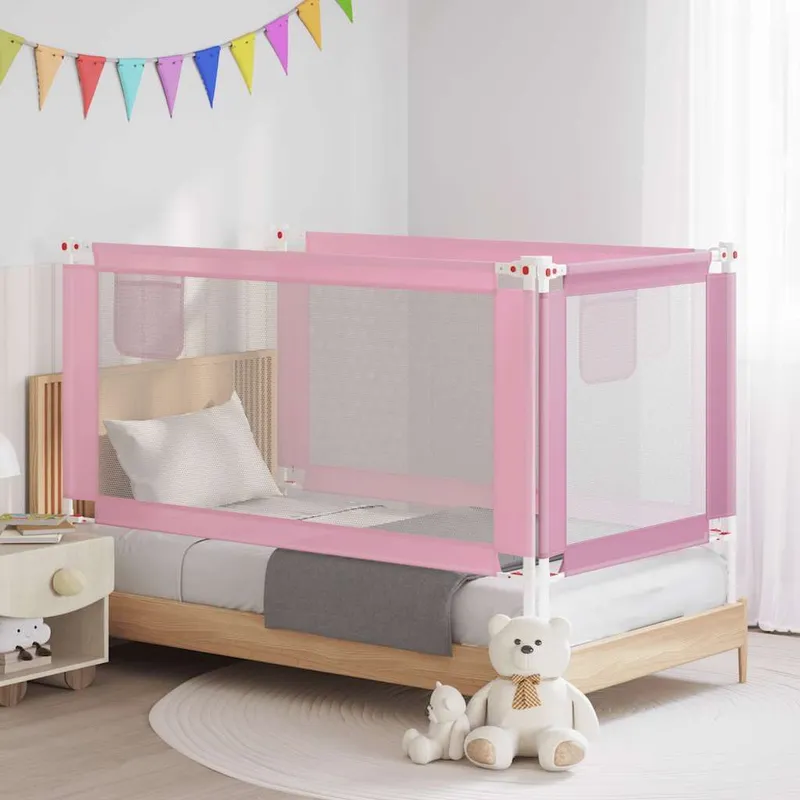 Kleinkind-Bettschutzgitter Rosa 160x25 cm Stoff
