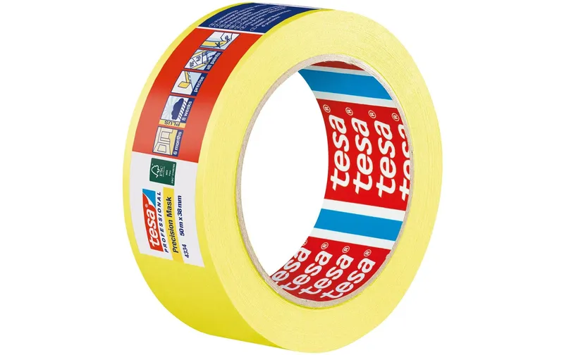 tesa Malerband Precision Mask gelb 50m x 38 mm, Gelb