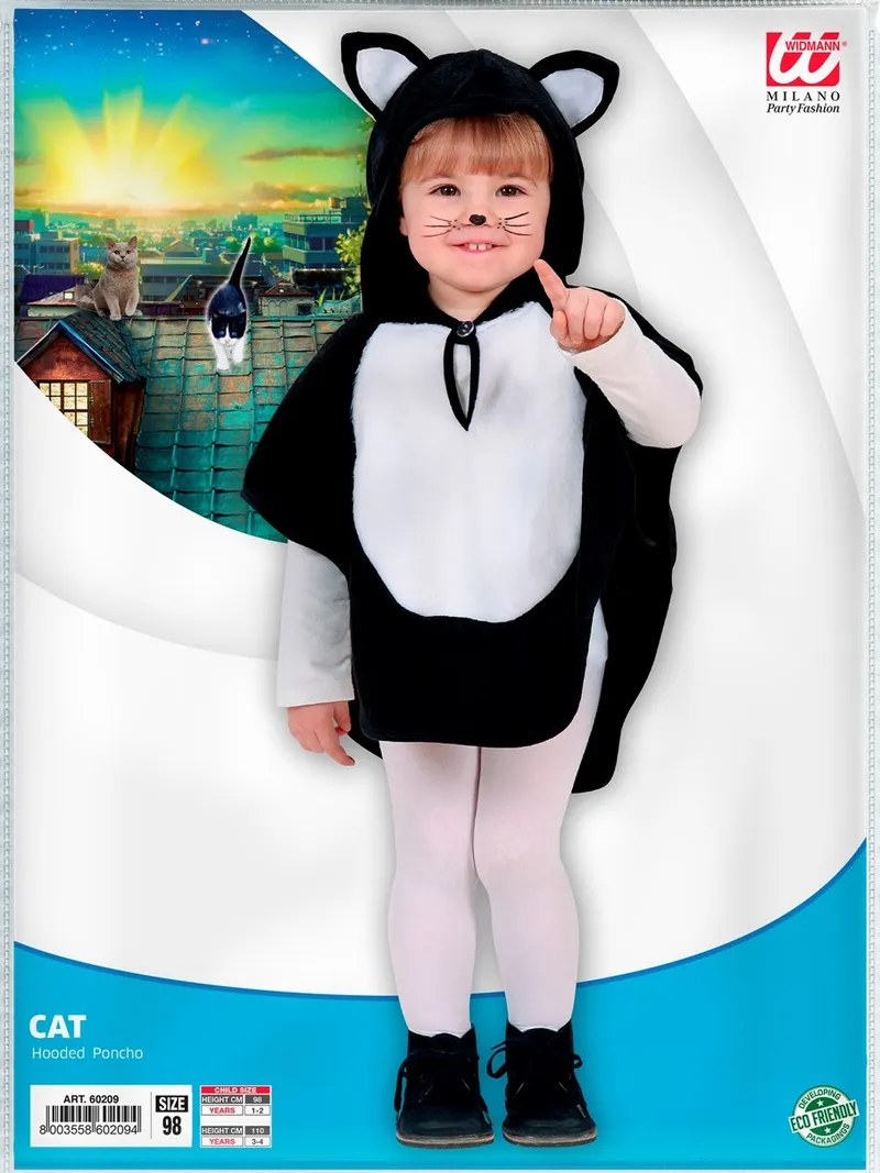 Costume peluche chat poncho