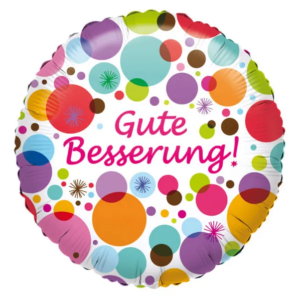 Silberfolienballon Gute Besserung rund