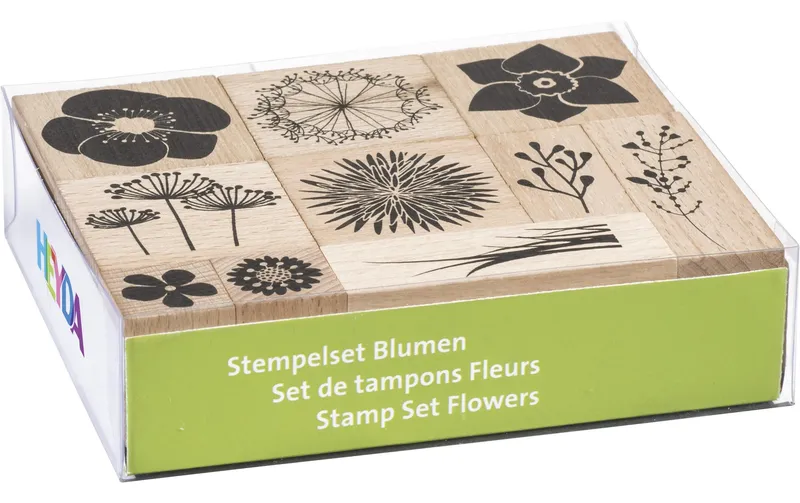Heyda Stempelset Blumen 10 pièces, 12 x 10 x 3 cm