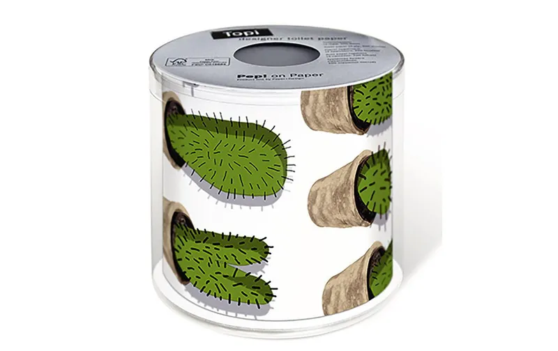 Paper + Design Toilettenpapier Cactuses 1 Rollen, 3-lagig, green