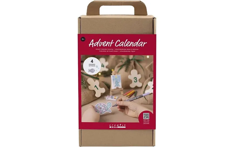 Creativ Company Adventskalender Bastelset Malen, 4 pièces