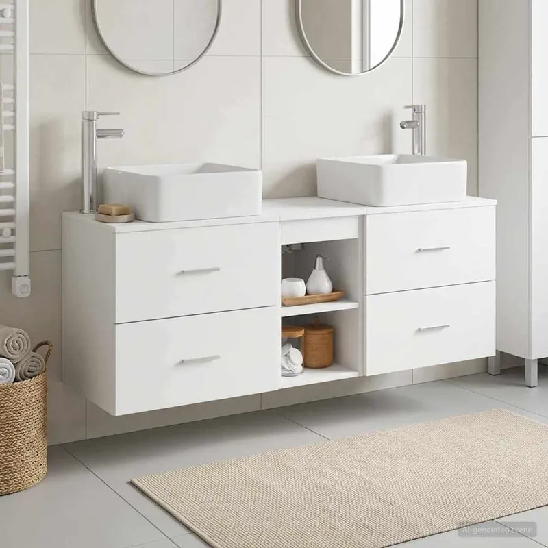 Badezimmerschrank-Set 3 stk. Weiß 49,5 x 41 x 63 cm