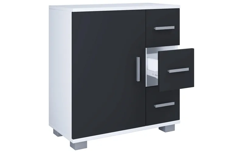 VCM Badezimmerregal Zalo XL 60 x 65 cm, white/black