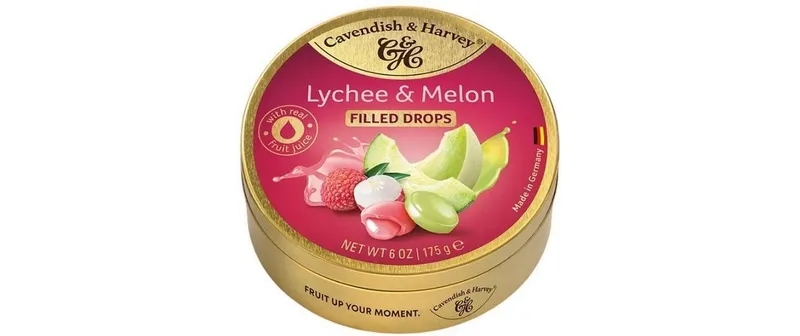Cavendish & Harvey Lychee & Melon Filled Drops 175 g