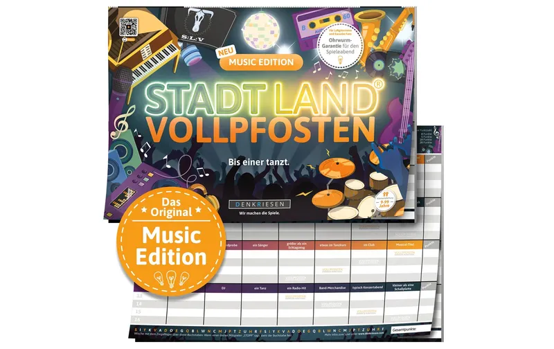 Denkriesen Familienspiel Stadt Land Vollpfosten Music Edition -DE