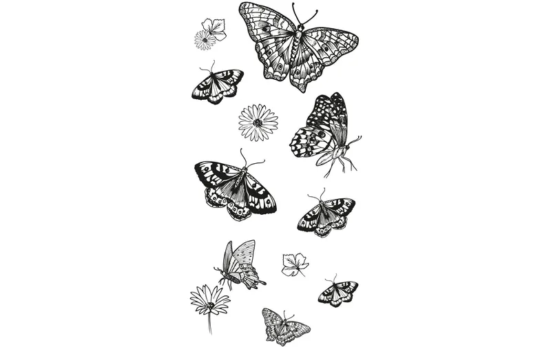 Sizzix Stempel Set Schablone Schmetterlinge 13er-Pack