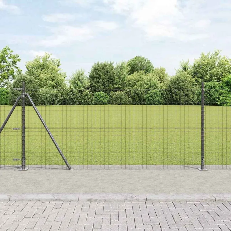 Poteau de clôture avec base en béton 26 pc Gris